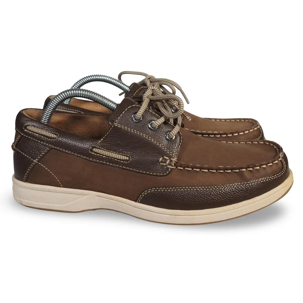 Florsheim Lakeside Ox Moc Toe 13157-200 Brown Mens 9W Leather Boat Shoes‎